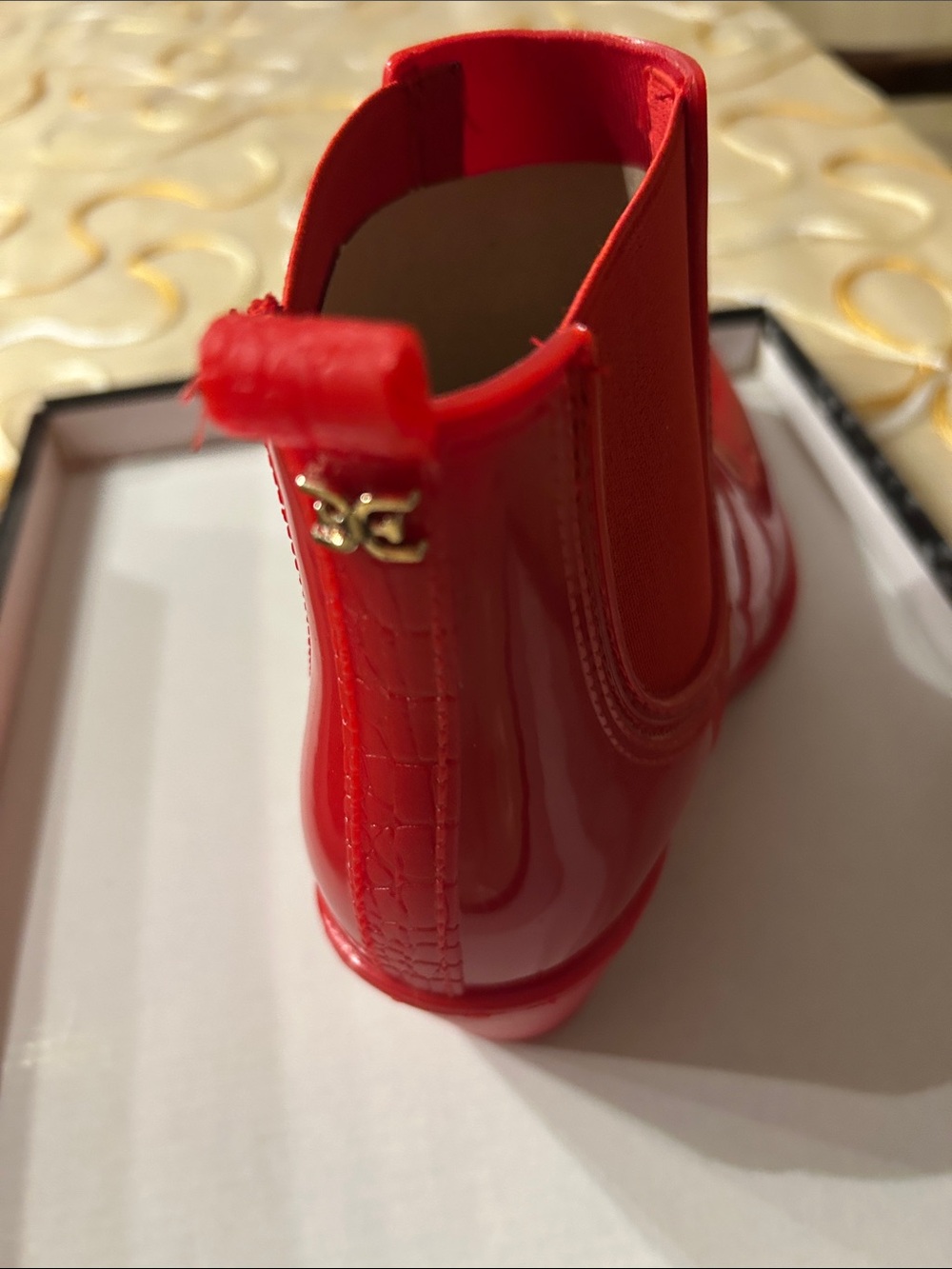 Sam Edelman Red Patent Chelsea Ankle Boots - Picture 2 of 5